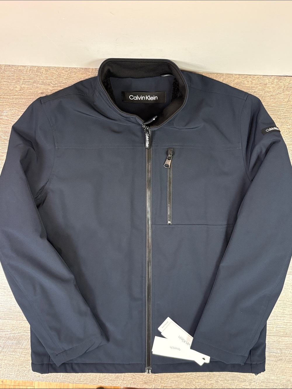 Calvin Klein Men’s Soft Shell Jacket with Sherpa Fleece Lining - Navy - NWT